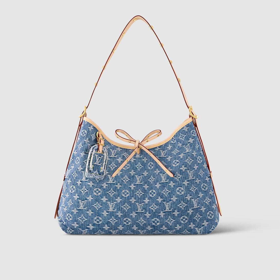 Túi Louis Vuitton Carryall Mm Monogram Denim Nữ Xanh Dương